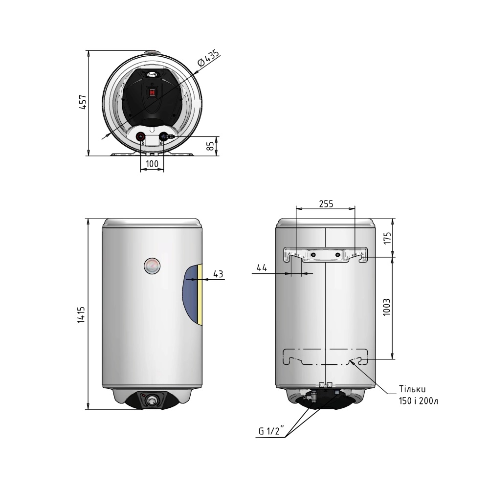 Бойлер Thermo Alliance Spectra SV1504420C 150 л с сухим керамическим ТЭНом 2,0 кВт, электрический, белый