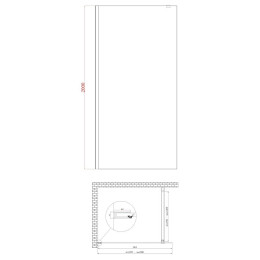 Душова перегородка Koer SR SP01 Walk-In (KR5393) прозора 100х200 см профіль хром