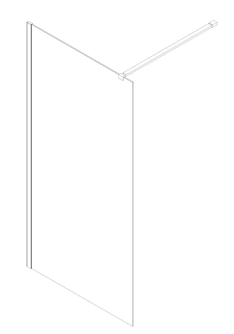 Душова перегородка Koer SR SP01 Walk-In (KR5393) прозора 100х200 см профіль хром