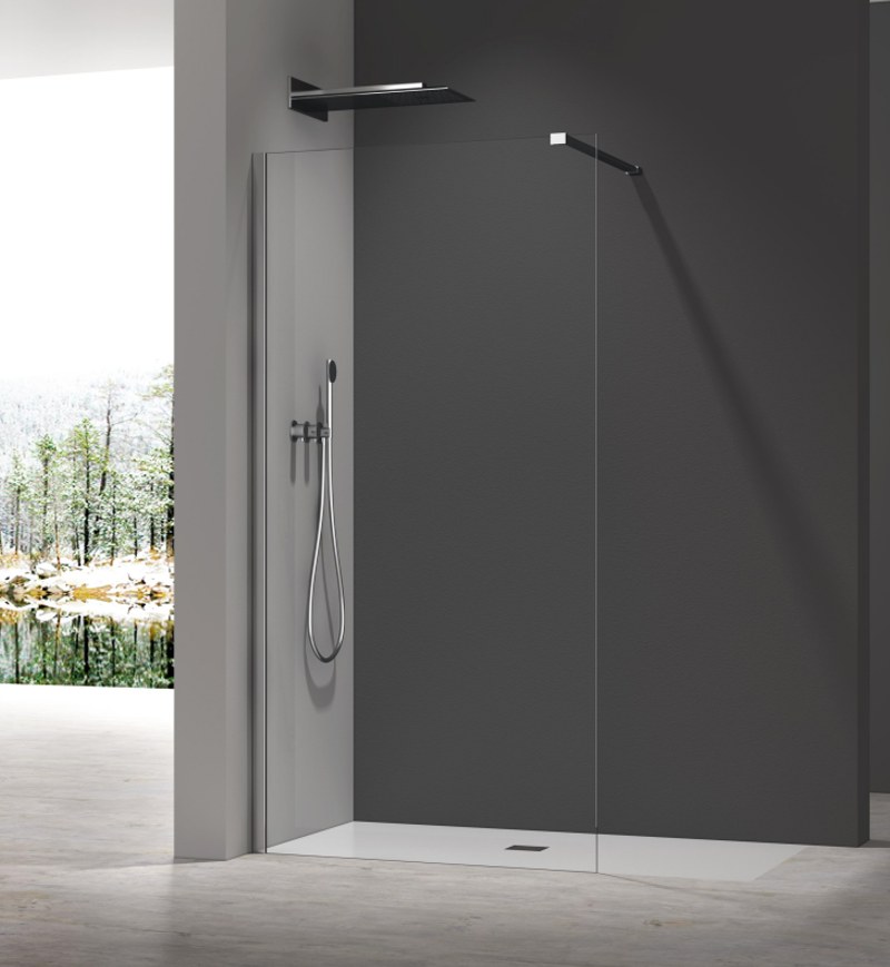 Душова перегородка Koer SR SP01 Walk-In (KR5393) прозора 100х200 см профіль хром