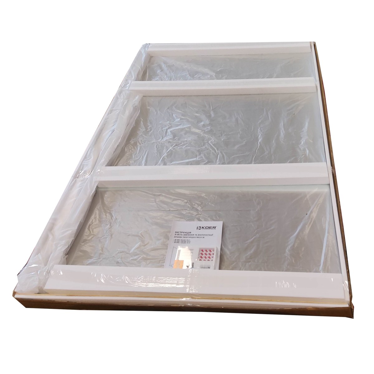 Душова перегородка Koer SR SP01 Walk-In (KR5394) прозора 120x200 см профіль хром