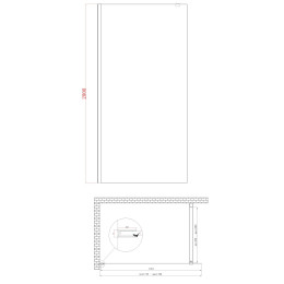 Душова перегородка Koer SR SP01 Walk-In (KR5394) прозора 120x200 см профіль хром
