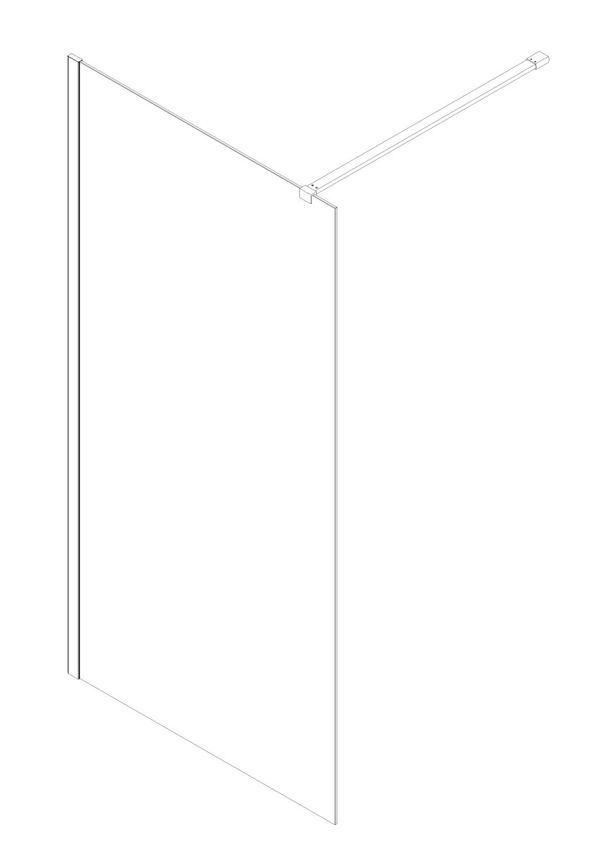 Душова перегородка Koer SR SP01 Walk-In (KR5394) прозора 120x200 см профіль хром
