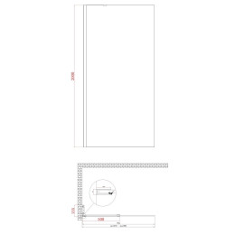Душова перегородка Koer SR SP02 Walk-In (KR5395) прозора 100х200 см профіль хром