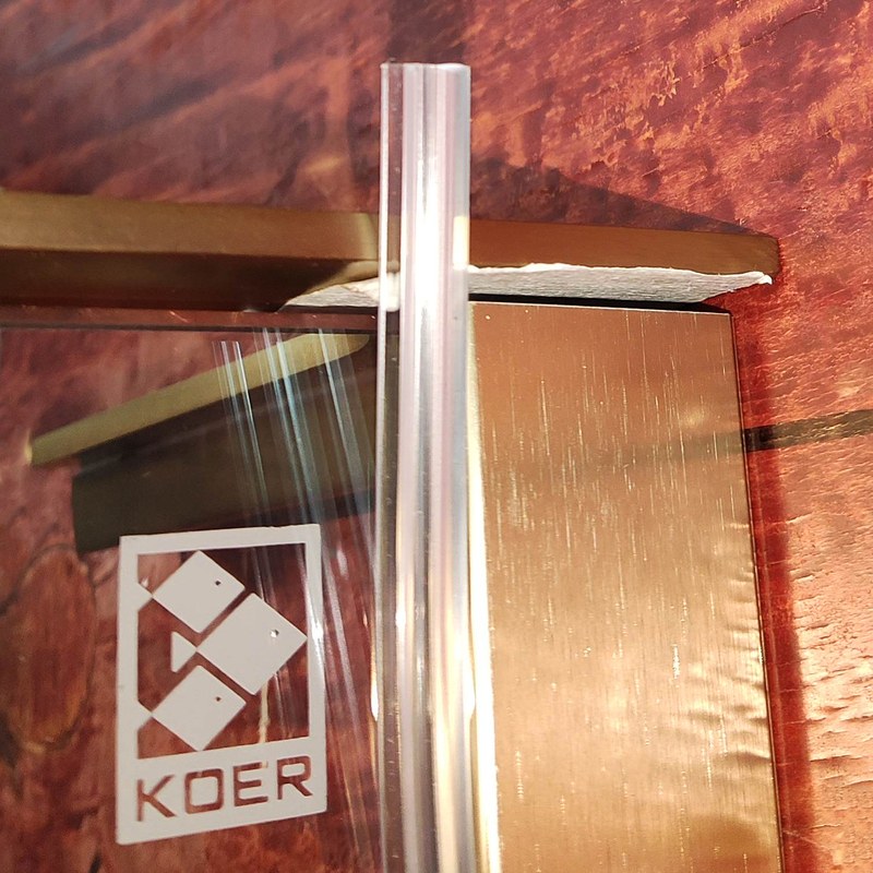 Душова перегородка Koer SR SP02 Walk-In (KR5396) прозора 100х200 см профіль матове золото