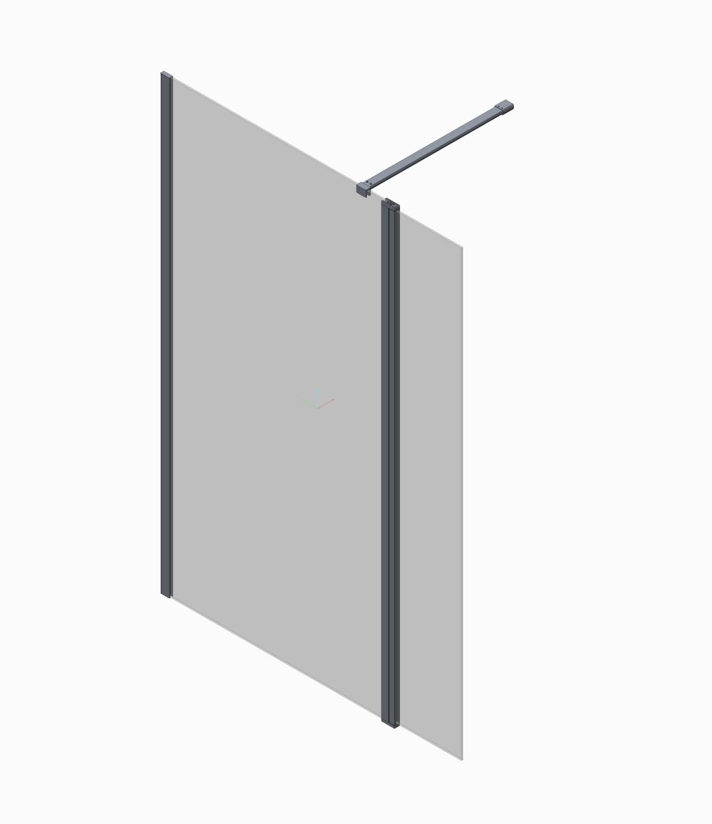 Душова перегородка Koer SR SP03 Walk-In (KR5398) прозора 120x200 см профіль хром