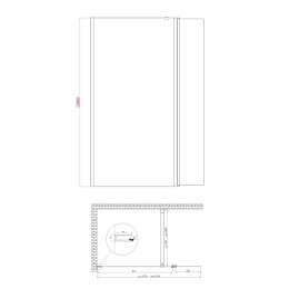 Душова перегородка Koer SR SP03 Walk-In (KR5398) прозора 120x200 см профіль хром