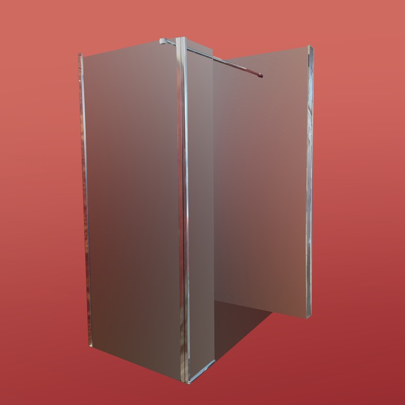 Душова перегородка Koer SR SP03 Walk-In (KR5398) прозора 120x200 см профіль хром