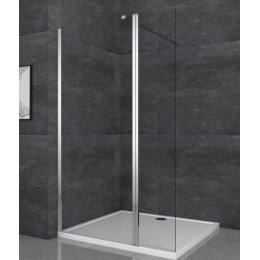 Душова перегородка Koer SR SP03 Walk-In (KR5399) прозора 30х200 см профіль хром