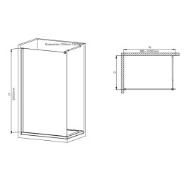 Душова перегородка Mixxus Premium FLAT SP01 (MI6851) прозора 100x200 см профіль хром