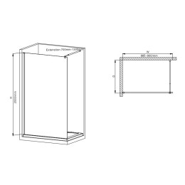 Душова перегородка Mixxus Premium FLAT SP01 (MI6850) прозора 90x200 см профіль хром