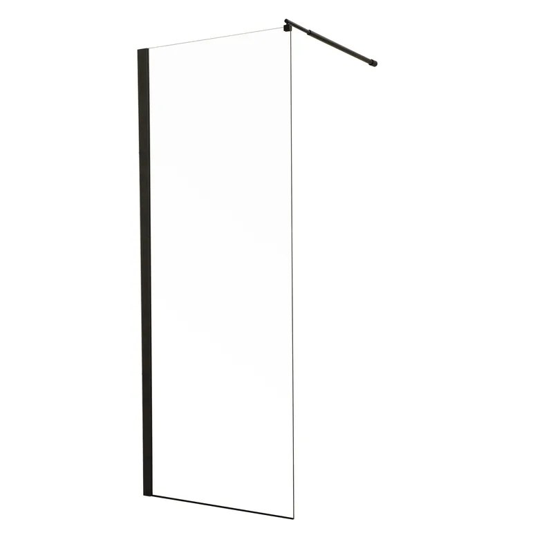 Душова перегородка Mixxus Premium FLAT SP02 (MI6857) прозора 120x200 см профіль чорний