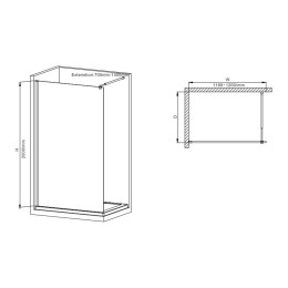 Душова перегородка Mixxus Premium FLAT SP02 (MI6857) прозора 120x200 см профіль чорний