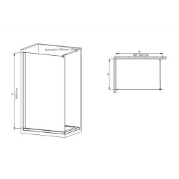Душова перегородка Mixxus Premium FLAT SP02 (MI6855) прозора 90x200 см профіль чорний
