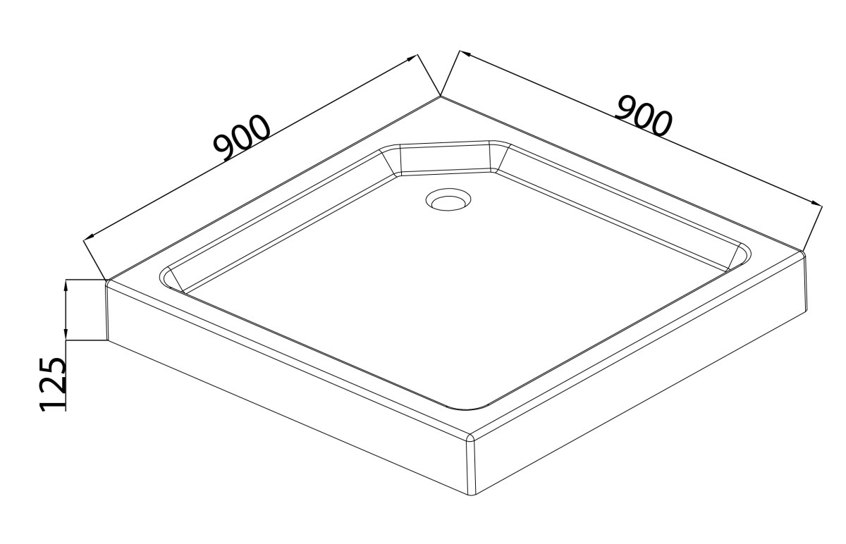 Душевой поддон MIXXUS CUBIC ST01-90x90x13 (MI6917) мелкий 90х90 см квадратный