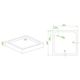 Душевой поддон MIXXUS CUBIC ST01-90x90x13 (MI8371) мелкий 90х90 см квадратный