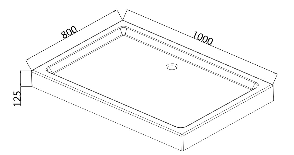 Душевой поддон MIXXUS HARD ST01-100x80x13 (MI6918) мелкий 100x80 см прямоугольный
