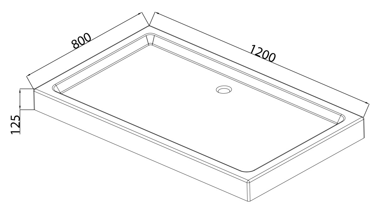 Душевой поддон MIXXUS HARD ST01-120x80x13 (MI6919) мелкий 120x80 см прямоугольный