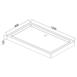 Душевой поддон MIXXUS HARD ST01-120x80x13 (MI6919) мелкий 120x80 см прямоугольный