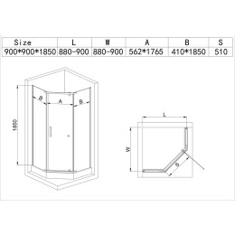 Душевой поддон MIXXUS LINES ST01-90x90x13 (MI8284) мелкий 90х90 см пятиугольний