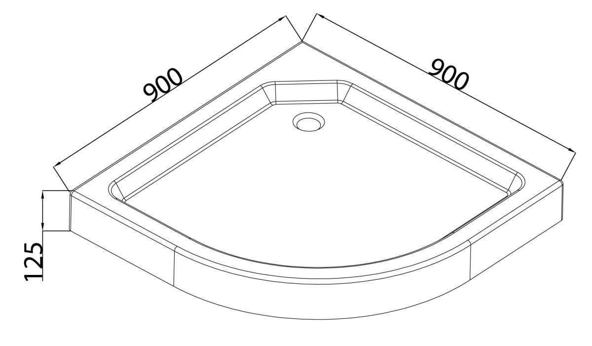 Душевой поддон MIXXUS PLAIN ST01-90x90x13 (MI6916) мелкий 90х90 см полукруглый