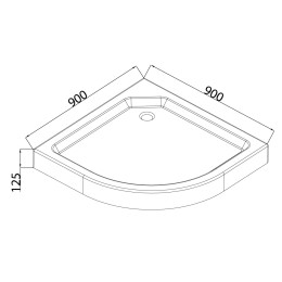 Душевой поддон MIXXUS PLAIN ST01-90x90x13 (MI6916) мелкий 90х90 см полукруглый