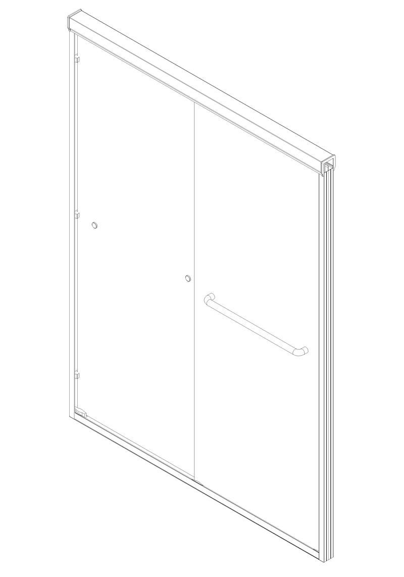 Душові двері в нішу Koer SR SD03 (KR5385) розсувні 140x200 см прозора