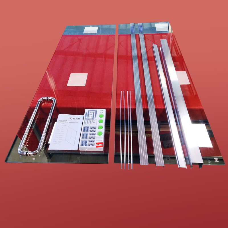 Душові двері в нішу Koer SR SD03 (KR5385) розсувні 140x200 см прозора