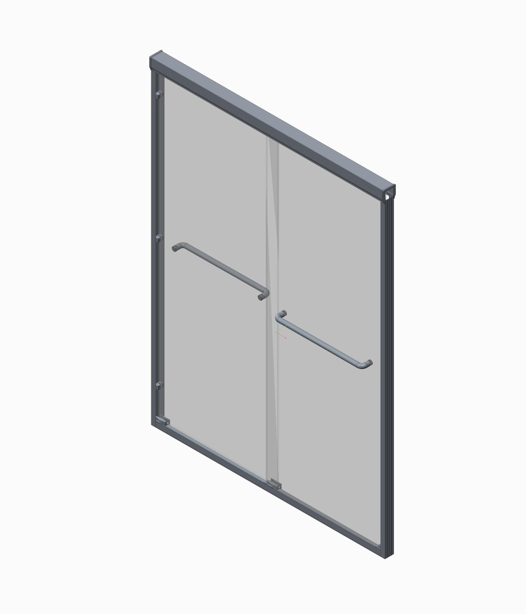 Душові двері в нішу Koer SR SD03 (KR5385) розсувні 140x200 см прозора