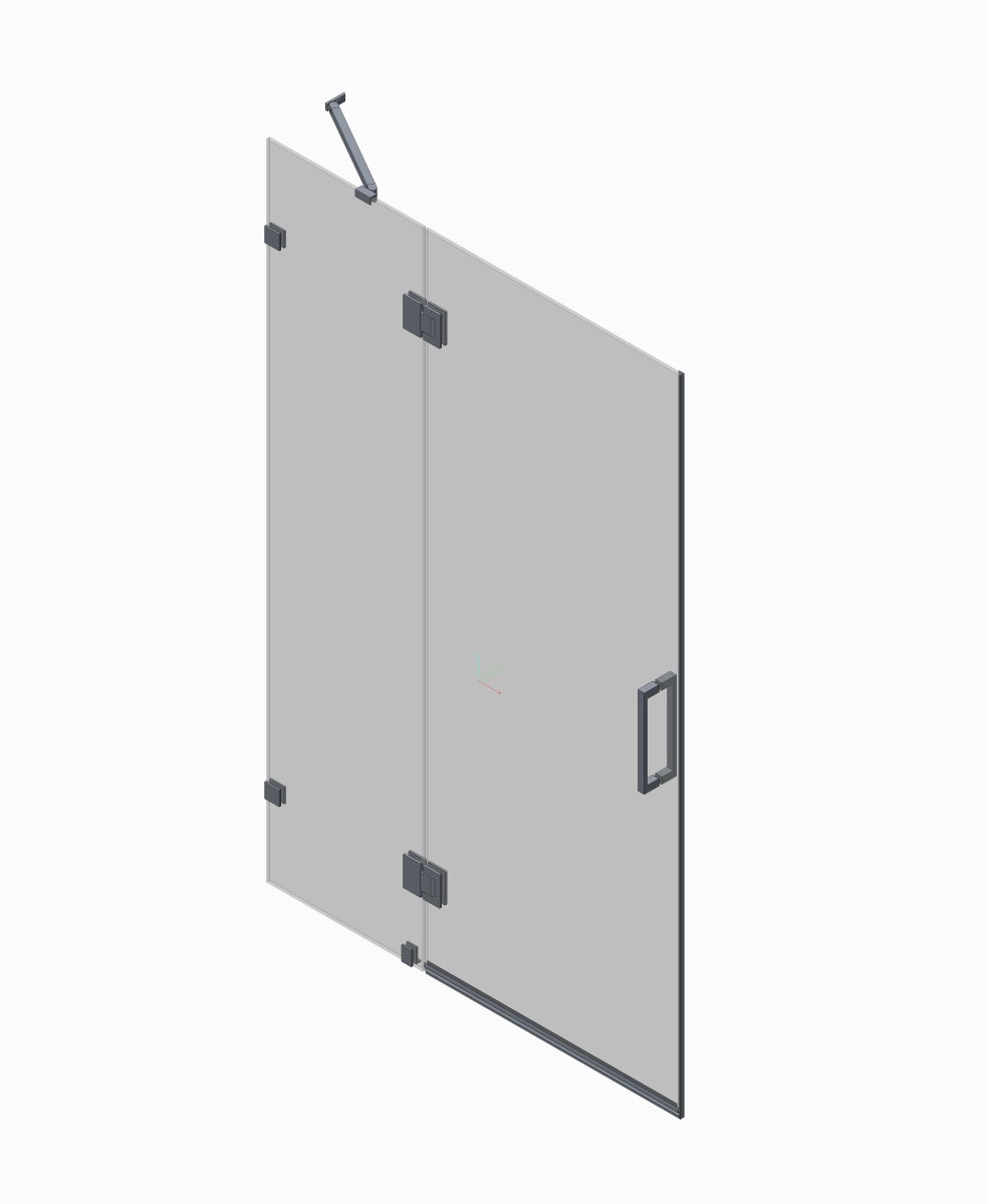 Душові двері в нішу Koer SR SD04 (KR5386) розпашна 100x200 см прозора