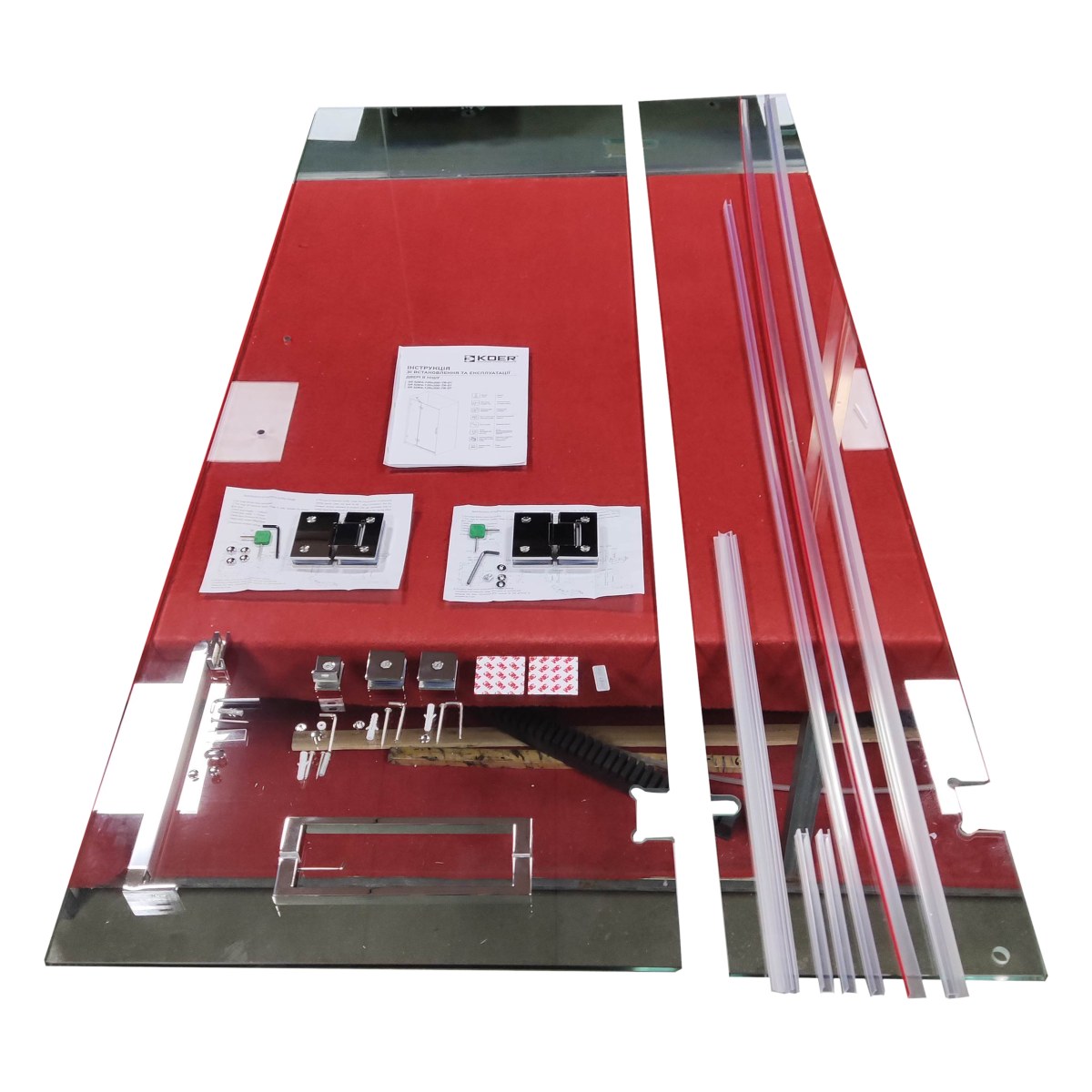 Душові двері в нішу Koer SR SD04 (KR5386) розпашна 100x200 см прозора