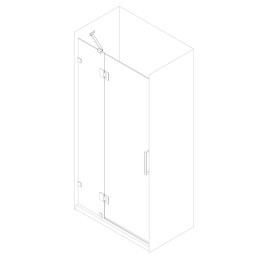 Душові двері в нішу Koer SR SD04 (KR5386) розпашна 100x200 см прозора