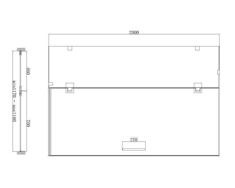 Душові двері в нішу Koer SR SD04 (KR5387) розпашна 120x200 см прозора