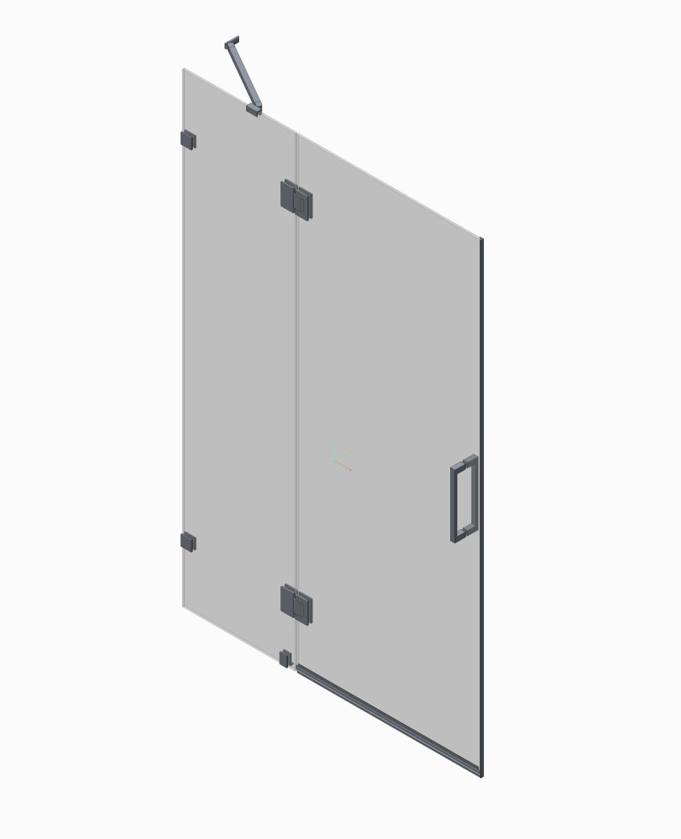 Душові двері в нішу Koer SR SD04 (KR5387) розпашна 120x200 см прозора