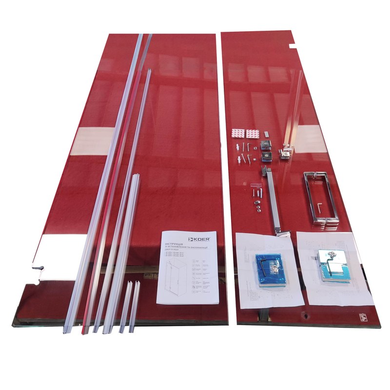 Душові двері в нішу Koer SR SD04 (KR5387) розпашна 120x200 см прозора