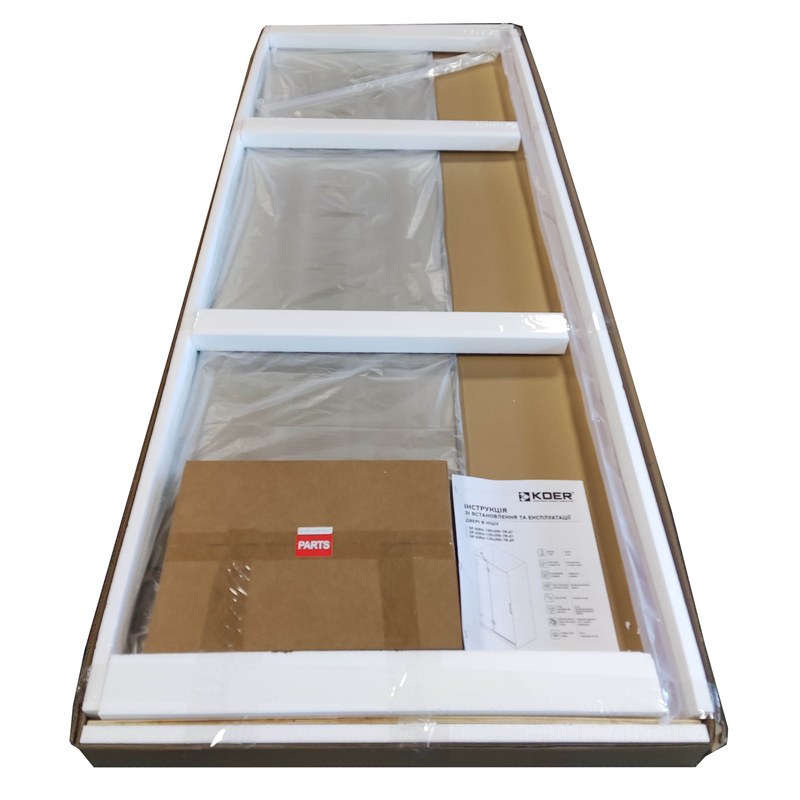 Душові двері в нішу Koer SR SD04 (KR5388) розпашна 120x200 см прозора
