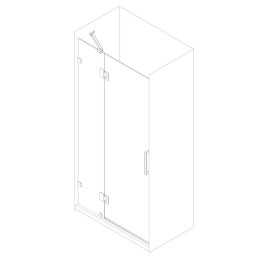 Душові двері в нішу Koer SR SD04 (KR5388) розпашна 120x200 см прозора