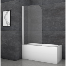 Шторка для ванны Koer SR BS01 (KR5400) стеклянная 80x140 см прозрачная, профиль хром