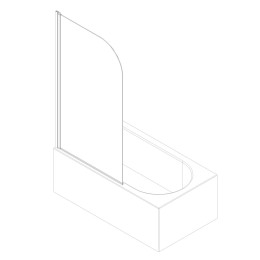 Шторка для ванны Koer SR BS01 (KR5400) стеклянная 80x140 см прозрачная, профиль хром