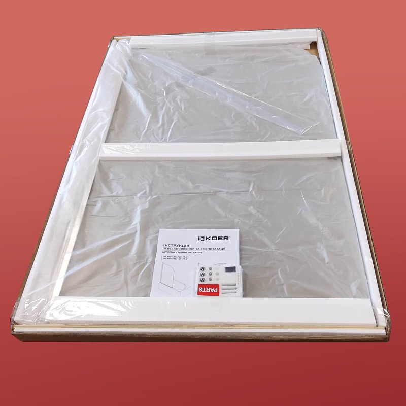 Шторка для ванны Koer SR BS01 (KR5400) стеклянная 80x140 см прозрачная, профиль хром