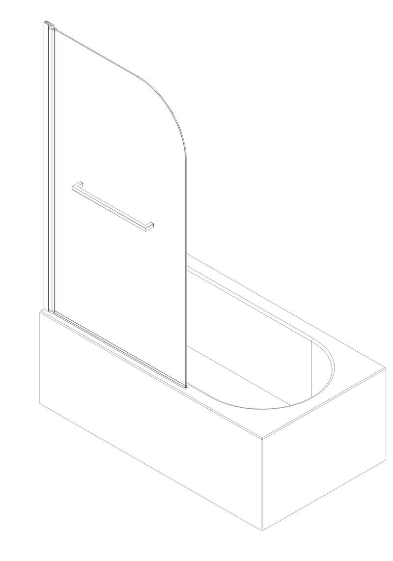 Шторка для ванны Koer SR BS02 (KR5401) стеклянная 80x140 см прозрачная, профиль хром