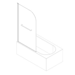 Шторка для ванны Koer SR BS02 (KR5401) стеклянная 80x140 см прозрачная, профиль хром
