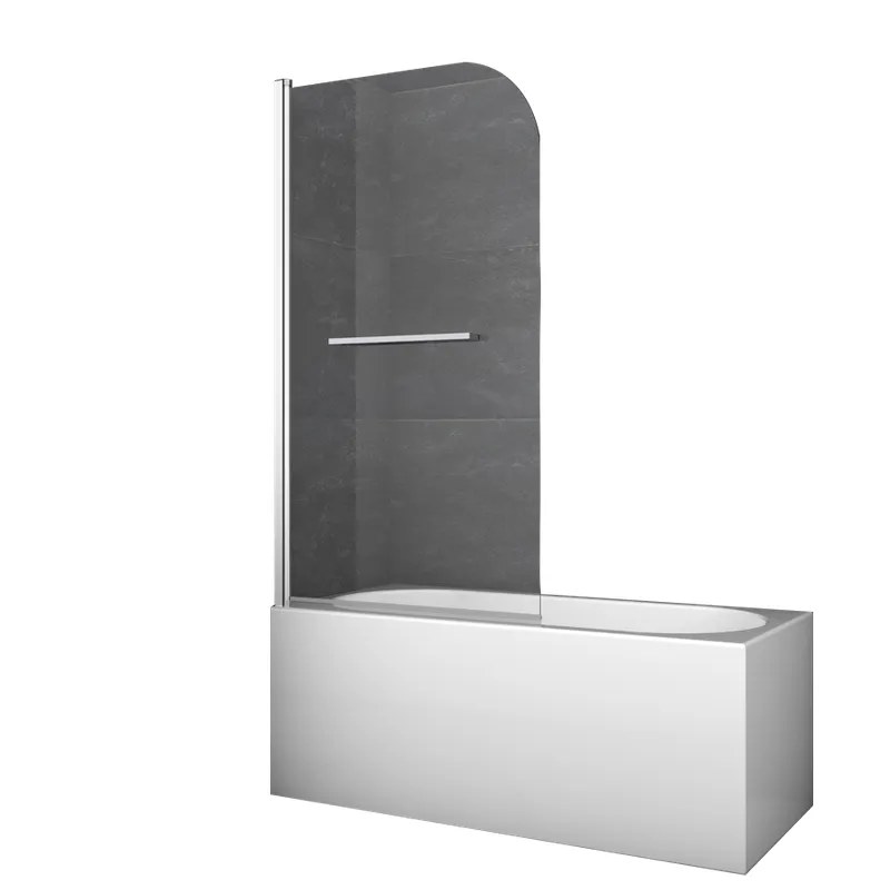 Шторка для ванны Koer SR BS02 (KR5401) стеклянная 80x140 см прозрачная, профиль хром