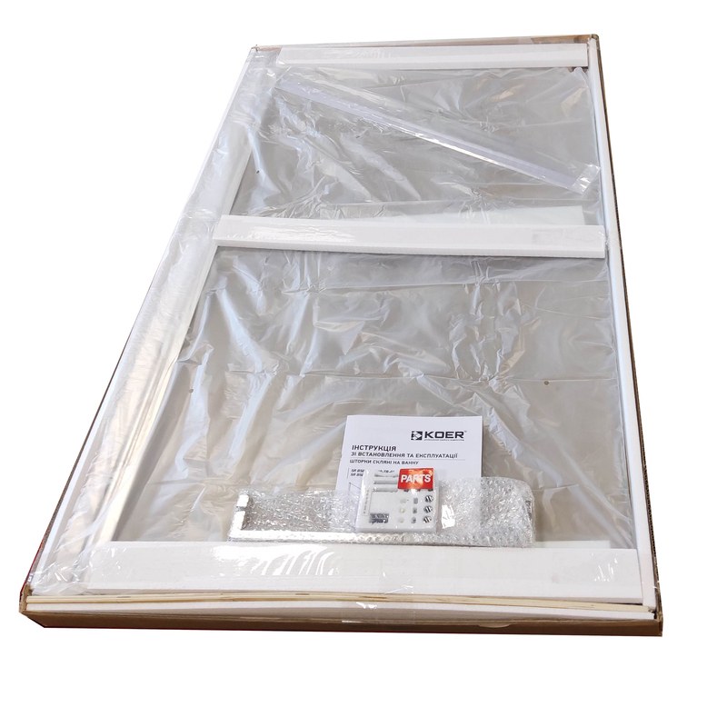 Шторка для ванны Koer SR BS02 (KR5401) стеклянная 80x140 см прозрачная, профиль хром