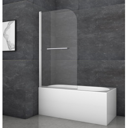 Шторка для ванны Koer SR BS02 (KR5401) стеклянная 80x140 см прозрачная, профиль хром