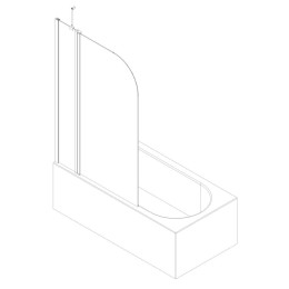 Шторка для ванны Koer SR BS03 (KR5402) стеклянная 95x140 см прозрачная, профиль хром