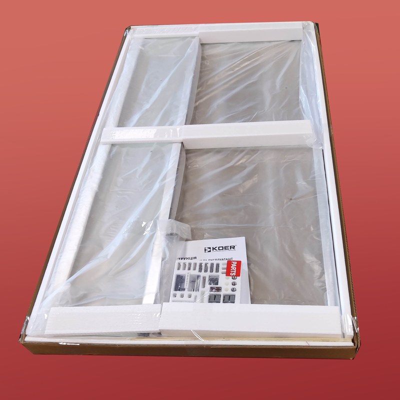 Шторка для ванны Koer SR BS03 (KR5402) стеклянная 95x140 см прозрачная, профиль хром