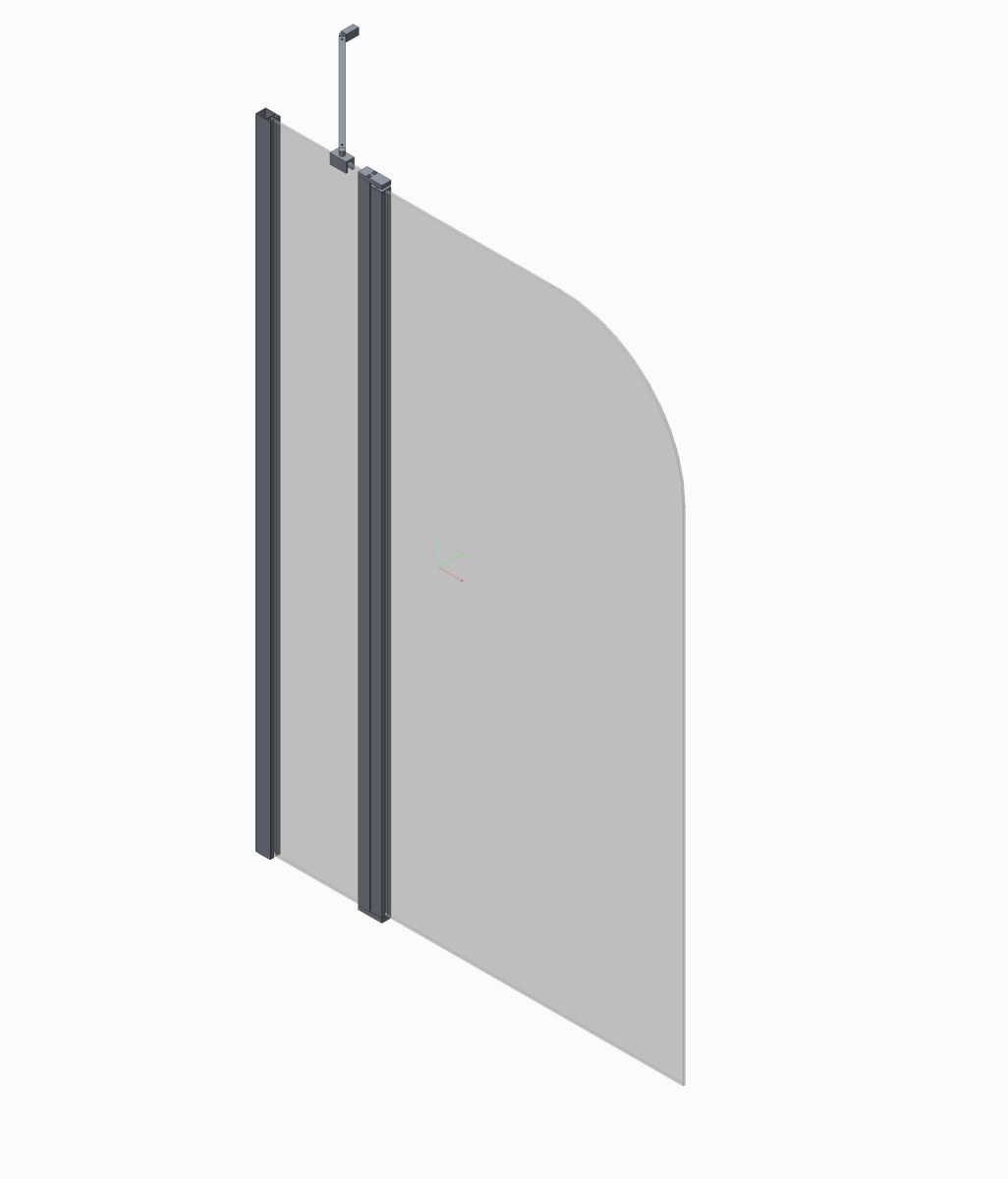 Шторка для ванны Koer SR BS03 (KR5402) стеклянная 95x140 см прозрачная, профиль хром