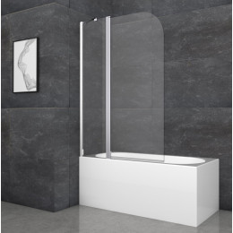 Шторка для ванны Koer SR BS03 (KR5402) стеклянная 95x140 см прозрачная, профиль хром