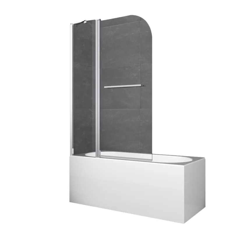 Шторка для ванны Koer SR BS04 (KR5403) стеклянная 95x140 см прозрачная, профиль хром